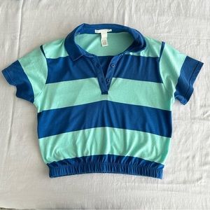 Tilly’s Full Tilt Blue Striped Cropped Tee